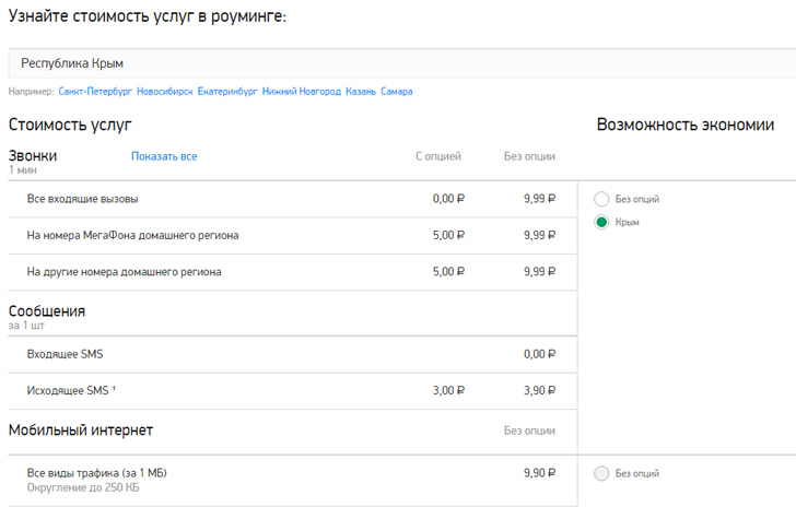 Мегафон Роуминг в Крыму Мегафон Роуминг в Крыму