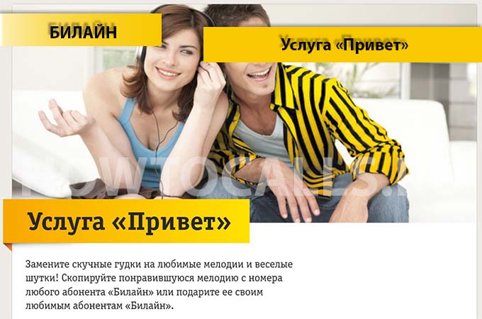 Услуга «Привет» от Билайн - описание и подключение услуги «Привет» на Билайн