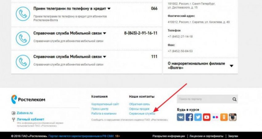Как позвонить на горячую линию техподдержки Ростелеком