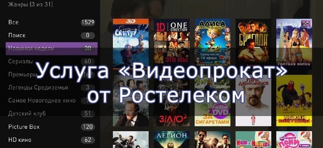Услуга «Видеопрокат» от Ростелекома – список фильмов, подключение и стоимость